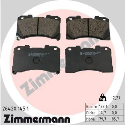 Immagine prodotto di ZIMMERMANN Set pastiglie freno, freno a disco anteriore 26420.145.1