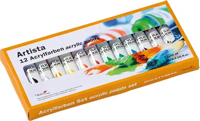 Produktbild von Acrylfarben, 12 Farben sortiert