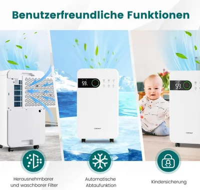 Produktbild von 2,3L Luftentfeuchter mit Schlafmodus Raumentfeuchter für den Heimkeller Mobile Entfeuchter 24-Stunden-Timer
