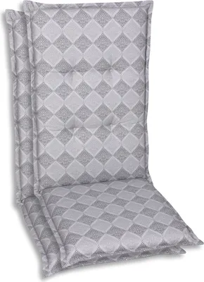 Produktbild von GO-DE Textil, Sesselauflage Hochlehner, 2er Set, Farbe: grau, Maße: 120 cm x 50 cm x 6 cm, Rueckenhoehe: 70 cm