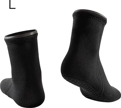 Obrázek produktu pro 3 mm silné, teplé, protiskluzové ponožky pro potápění, krátké plážové ponožky, černé L