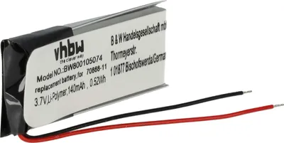 Produktbild von vhbw Akku Ersatz für JBL GSP051230 für Wireless Headset Kopfhörer (140 mAh, 3,7 V, Li-Polymer)