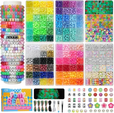 Productafbeelding van Boxen Pony Kralen Armbanden Make Kit - 4400Stuks 110 Kleuren - Grote Knutselset voor Vriendschapsarmbandjes - Cadeau voor Tieners