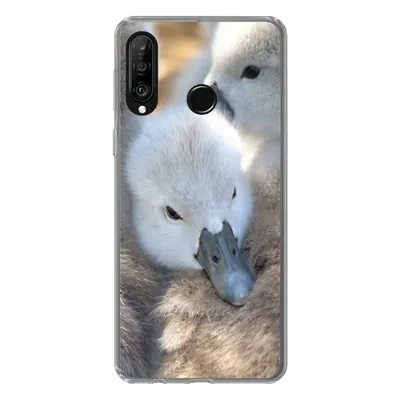 Produktbild von MuchoWow® Handyhülle Schutzhülle Hülle für Huawei P30 Lite Schwäne - Licht - Küken Silikon Softcase Handy Hülle - Handyhülle