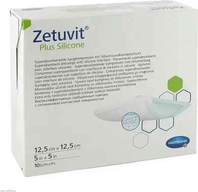Zdjęcie produktu dla Silikon Hartmann Zetuvit® Plus, 12,5 x 12,5 cm | opakowanie (10 sztuk)
