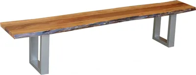 Produktbild von MASSIVMOEBEL24.DE Baumbank Akazie 180x38x45 walnuss lackiert FREEFORM 2 #06