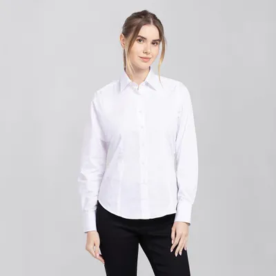 Produktbild von Damen Bluse langarm weiß, Größe 38 : 38 : weiß : 100% Baumwolle