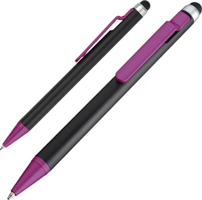 Produktbild von 10 Touchpen Kugelschreiber / Farbe: schwarz-lila