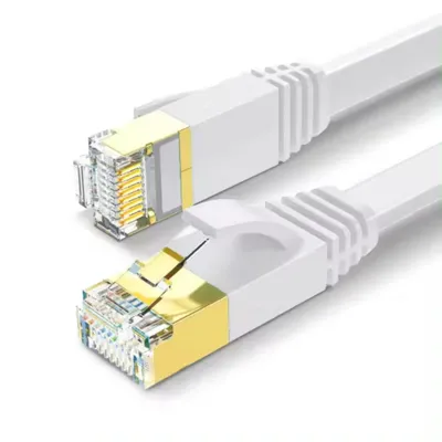 Produktbild von LAN Kabel Cat 7 Flach 3m Weiß – Netzwerkkabel RJ45 Ethernet Patchkabel 10 Gbit/s