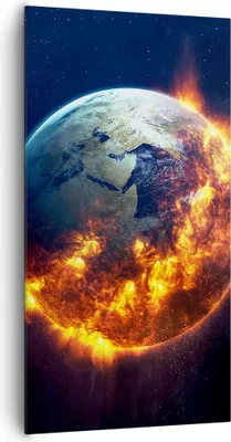 Produktbild von Bild auf Leinwand - Leinwandbild - Universum Erde Feuer Globus - 65x120cm - Wand Bild - Wanddeko - Leinwanddruck - Bilder - Kunstdruck - Wanddekoration - Leinwand bilder - Wandkunst - PA65x120-2875
