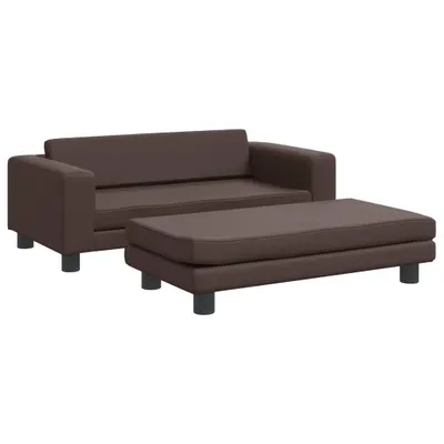 Zdjęcie produktu dla vidaXL Legowisko dla psa z przedłużeniem brązowe 100x50x30 cm imitacja skóry