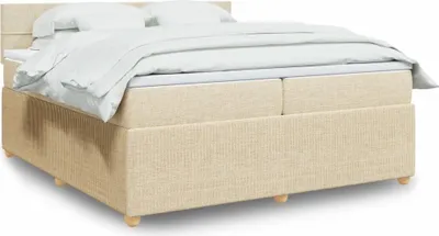 Produktbild von Möbel Boxspringbett mit Matratze Creme 200x200 cm Stoff - Klassische Betten 3287568