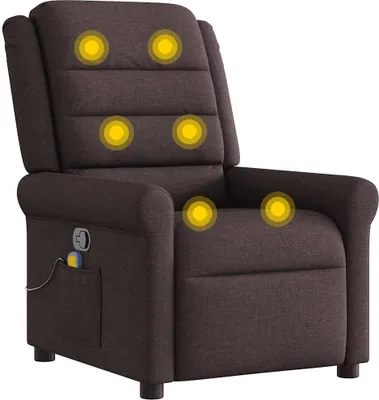 Obrázok produktu pre masážne kreslo vidaXL Tmavohnedá látka