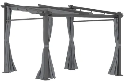 Immagine prodotto di Pergola con tetto retrattile | Colore: Grigio scuro | Dimensioni: 295x297x195-230 cm