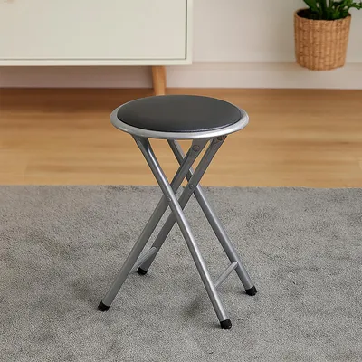 Produktbild von Praktischer Klapphocker Metallgestell Kunstleder Sitzfläche 45 cm Sitzhöhe