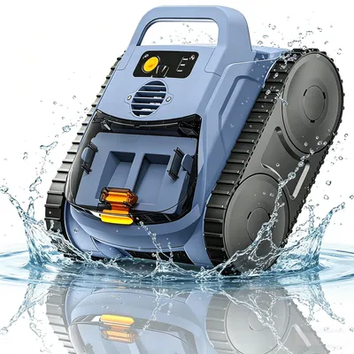 Produktbild von Kabelloser Poolroboter – Für Boden, Wände & Wasserlinie, KI-Sonar-Navigation,bis 180 Min Laufzeit, starke Saugkraft für alle Poolarten, Blau