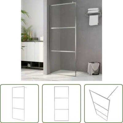 Produktbild von The Living Store Duschwand für Begehbare Dusche mit Klarem ESG-Glas 90x195 cm