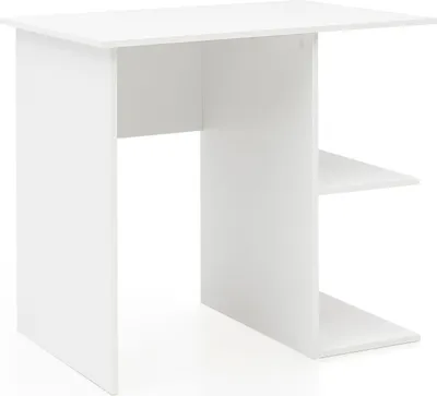 Produktbild von Computertisch WL5.757 Weiß Schreibtisch 82 x 60 x 76 cm, Kleiner Laptop PC Tisch Büro ohne Rollen, Bürotisch mit Ablage, Arbeitstisch Klein Nähtisch Kurz Modern