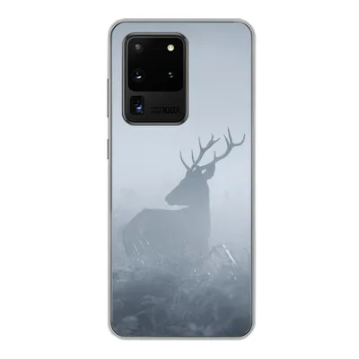 Produktbild von MuchoWow® Handyhülle Schutzhülle Hülle für Samsung Galaxy S20 Ultra Hirsche - Nebel - Wald Silikon Softcase Handy Hülle - Karteninhaber