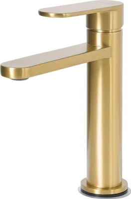 Produktbild von BELIANI Waschtischarmatur Gold aus Messing Matt Einhebelmischer Mischbatterie Waschbeckenarmatur Wasserhahn Badezimmer Modernes Design