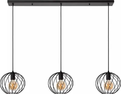 Obrázek produktu pro Závěsná lampa s kovovým stínidlem černá DANZA 3xE27 40W Lucide