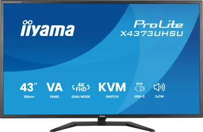 Produktbild von 43" VA-panel, 3840x2160 UHD - DLG 1920x1080 120Hz, 3ms, 450cdm², Speakers, 2xHDMI, 1xDisplayPort, 1x USB-C (95W PD), KVM, PBP&PIP, U