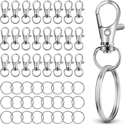 Productafbeelding van Kreeft Klauw Sluitingen - Sleutelhanger Clips - Sieraden Maken - Flexibel 360 Graden Draaibaar - 25 Sets - Zilver