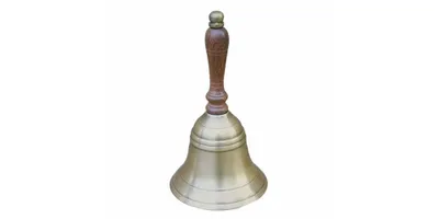 Produktbild von Handglocke, Messing antik mit Holzgriff