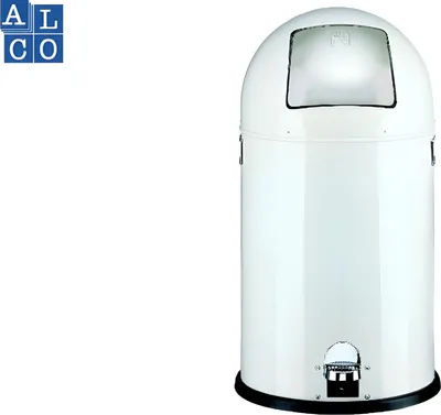 Produktbild von Alco Abfallsammler mit Push-Klappe Stahlblech 20l weiß