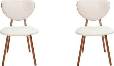Produktbild von Esszimmerstuhl Weißer 2x Stühle Holzstuhl Moderner Einsitzer Stuhl