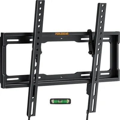 Image de Perlegear Support TV mural Inclinable pour 26-65 pouces plat&Curved TV jusqu'à 45kg