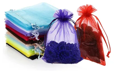 Productafbeelding van 100 Stuks Organzaschenkzakjes 10 x 15 cm - Kleurige Cadeauzakjes