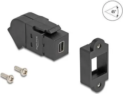 Produktbild von DeLOCK 67154, Mini DisplayPort, DisplayPort, Schwarz