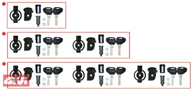 Obrázek produktu pro Sada 2násobného zámku Givi Security Lock SL102 pro TRK 33/46/52N/E55/V35/V46/V47/ B33NMK/B36N