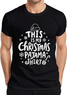 Produktbild von This is my Christmas Pajama Shirt Weiß Motiv - Weihnachten Xmas Christmas Herren T-Shirt, Schwarz, L