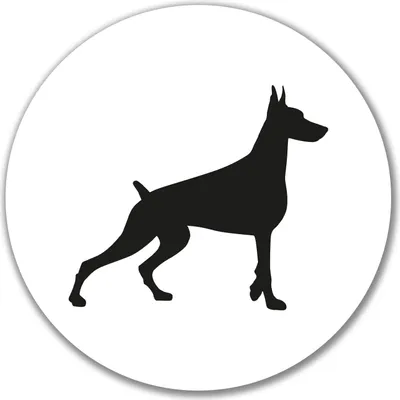 Produktbild von Huuraa Aufkleber Dobermann Silhouette 10cm rund Sticker Geschenkidee