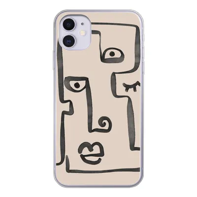 Produktbild von MuchoWow® Handyhülle Schutzhülle Hülle für iPhone 11 Auge - Lippen - Strichzeichnung Silikon Softcase Handy Hülle - Handytasche
