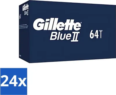 Obrázek produktu pro Jednorázový holicí strojek Gillette Blue 2 - odolný a pohodlný - 64 břitů - výhodné balení - 24 kusů