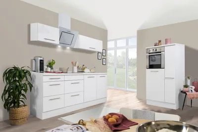 Produktbild von Küche Küchenzeile Küchenblock  Weiß Amanda 300 cm Respekta Premium