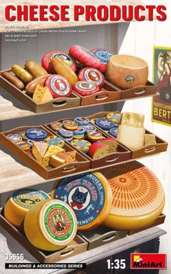 Produktbild von MiniArt 1:35 Käseprodukte-Set Plastik Modellbausatz