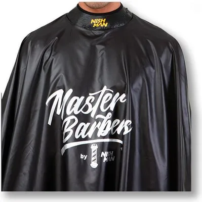 Obrázok produktu pre LUX Barber pláštenka s gumovým golierom Nishman Barber One Cape Black&Yellow