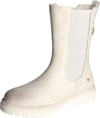 Produktbild von Mustang Damen Stiefelette Boot Stretch Ziernaht Plateau 1398-511, Größe:41 EU, Farbe:Weiß