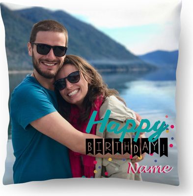 Personalisiertes FOTOGESCHENK (45x45 cm), Foto-Kissen mit Foto & Text, Geburtstag, Valentinstag (mit Füllung), Birthday-Gift [091]