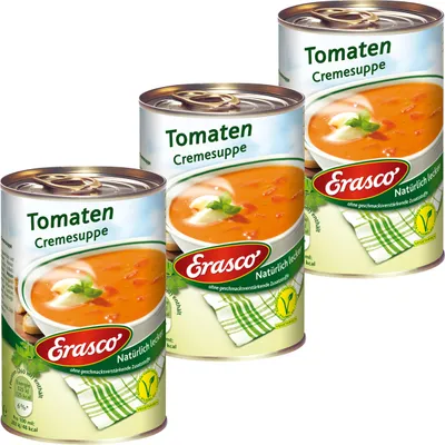 Obrázek produktu pro Erasco rajčatová krémová polévka s kousky rajčat natural 390ml 3-pack