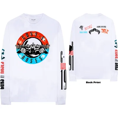 Produktbild von Guns N' Roses Motorcross Logo (Back & Sleeve Print) White M T-Shirt