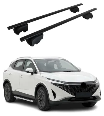 Image de Barres de toit Transversales pour Nissan Qashqai J12 2021-2026 Acier Noir 2Pcs, Image générée par une IA