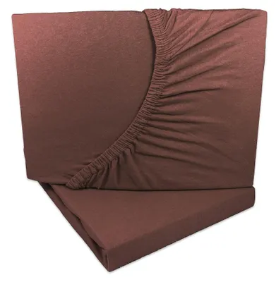Produktbild von 2er Set Jersey Spannbettlaken Braun 90x200 - 100x200 cm 100% Baumwolle