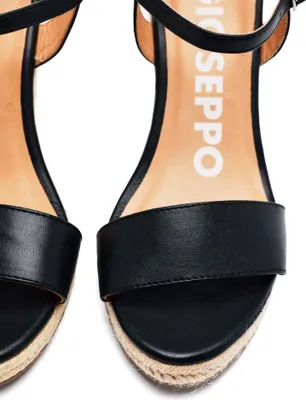Produktbild von Gioseppo Damen Schwarz Sandalen Keilabsatz Leder Jute ZHEPE 71700-P-Black