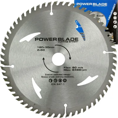 Obrázek produktu pro MAR-POL Kotouč pilový s SK plátky (vidiový), 180mmx20mmx60T POWER BLADE M090571