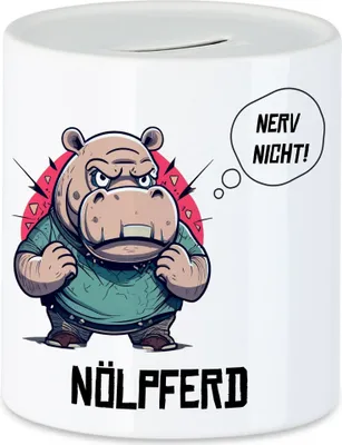 Produktbild von Nerv nicht Nölpferd Spardose Wortwitz Kollegen Chef Sarkasmus Arbeit Büro